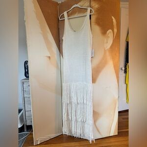 NWT! Eloquii Ivory Knit fringe sweater dress